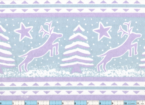 Deer Snow Trees Chamois Flannel